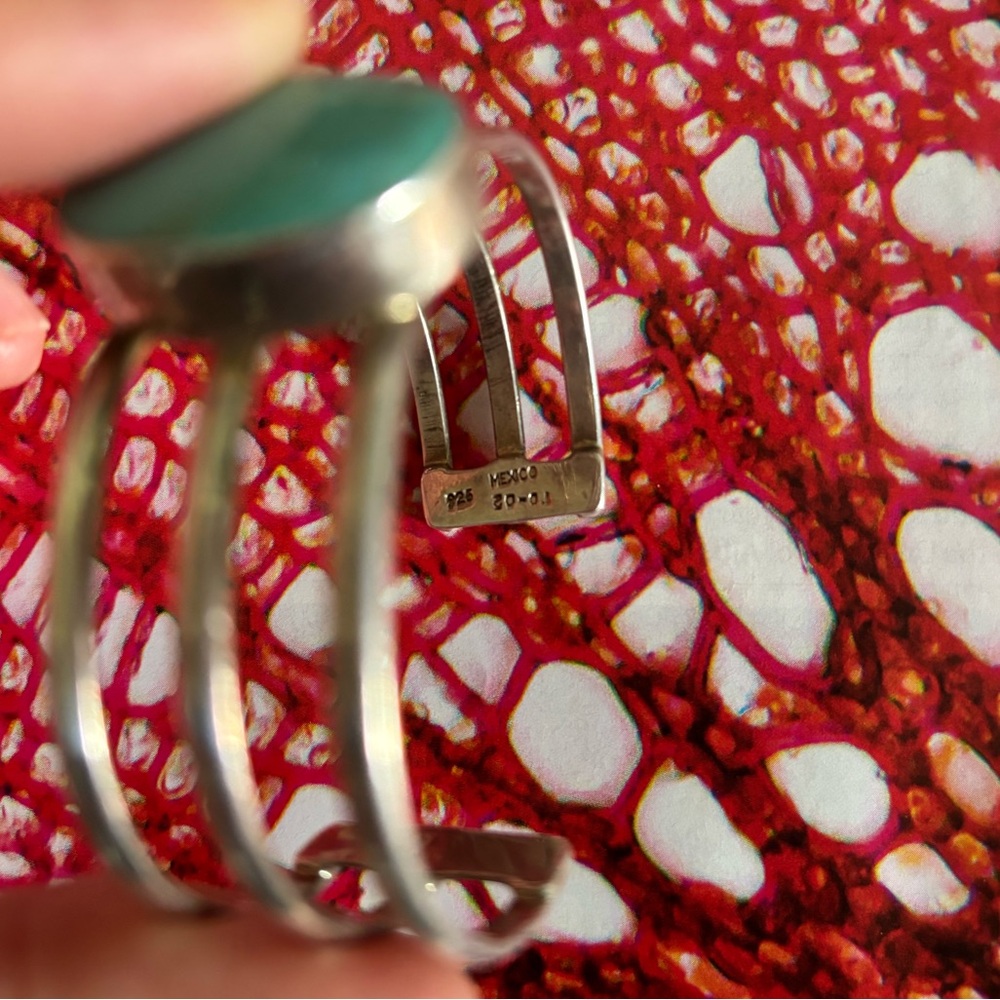 Sterling Silver and Turquoise Cuff Bracelet - Picture 2 of 6